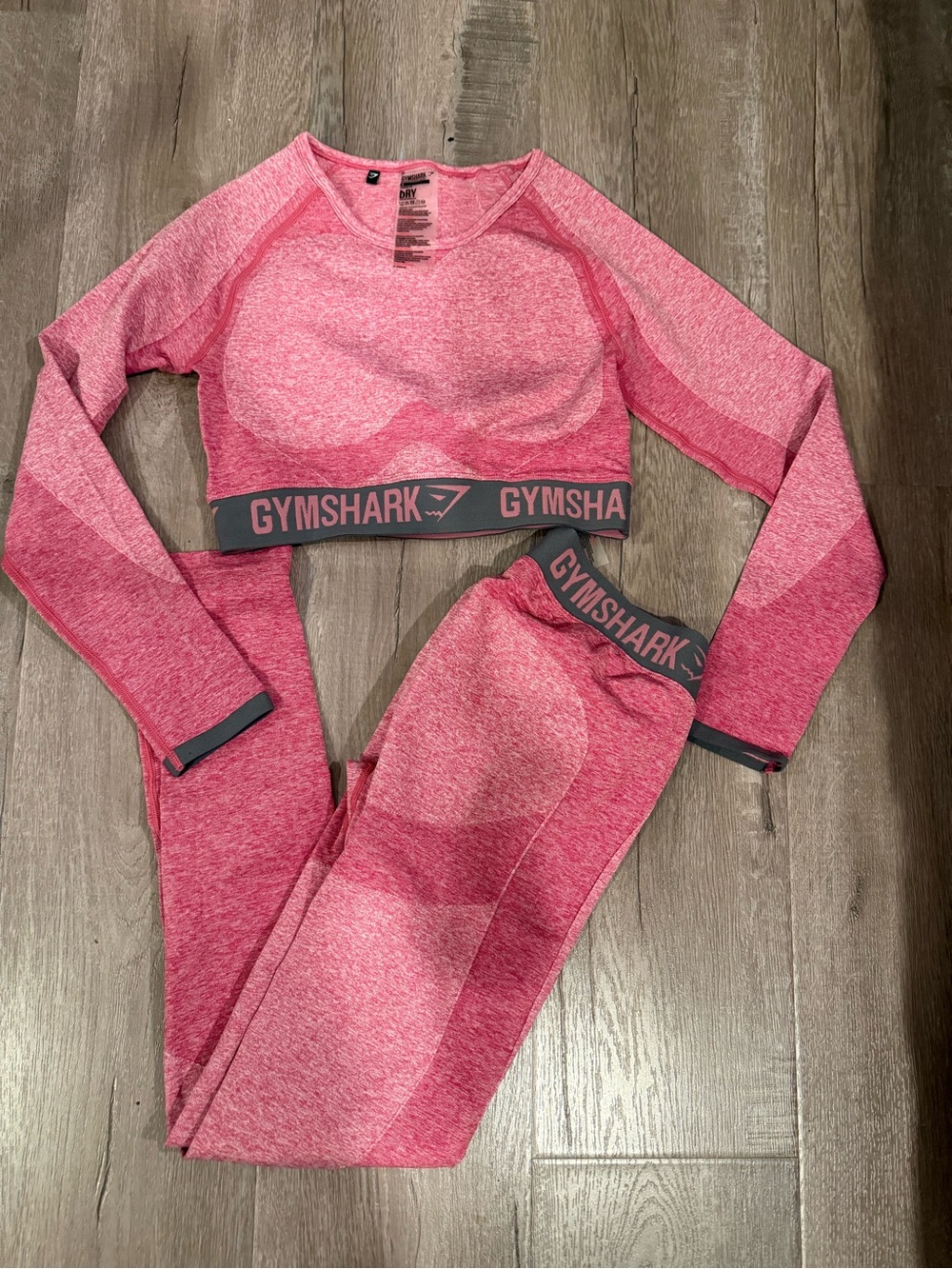 Gymshark Heather Pink Seamless Long Sleeve Crop Top